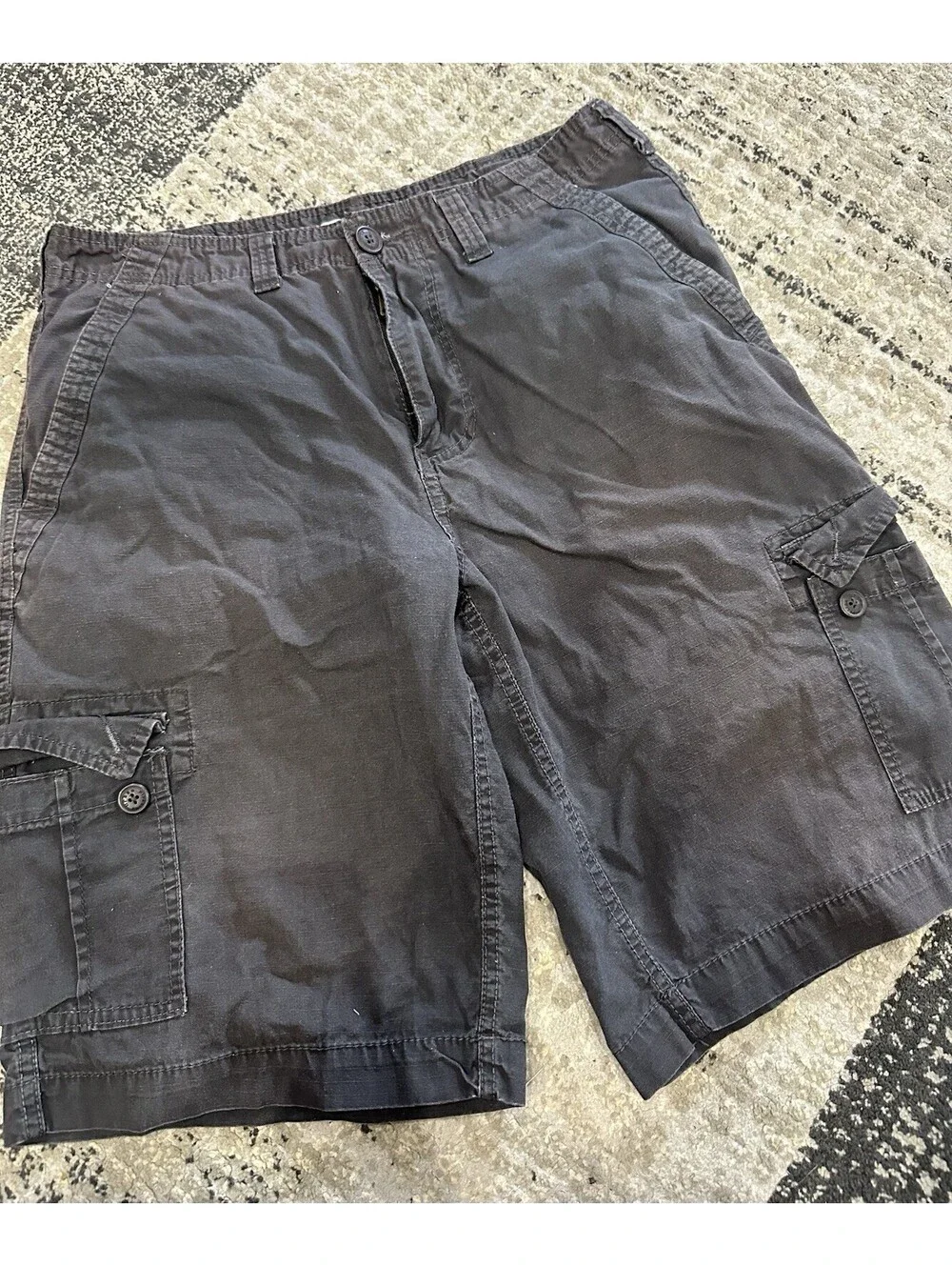 Urban Pipeline Men's Gray Cotton Canvas Cargo Shorts Cargo Pockets